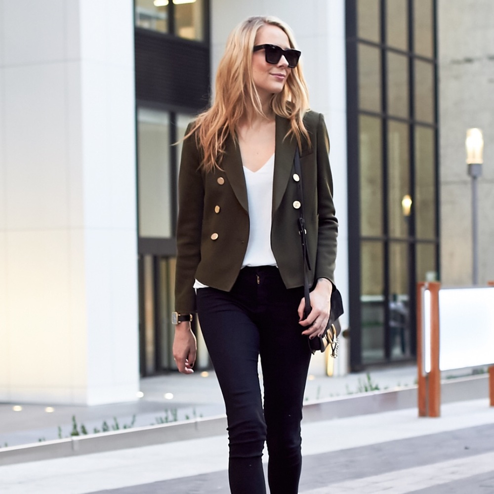 Olive green blazer | Topshop